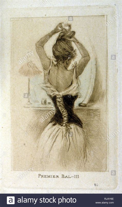Illustration Depicting A Woman Preparing For A Ball By Henri Boutet From A Collection Of