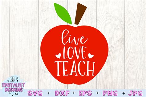 Teacher SVG | Live Love Teach SVG | Apple SVG |Teaching SVG (189184