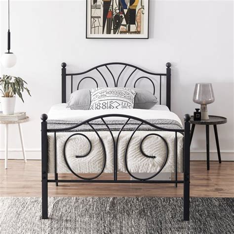 Vecelo Twin Metal Bed Frames With Headboard And Footboard 126 Heavy