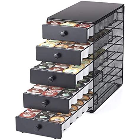 Solutions 90 K Cup Capacity 5 Tier Coffee Pod Storage Drawer Satin