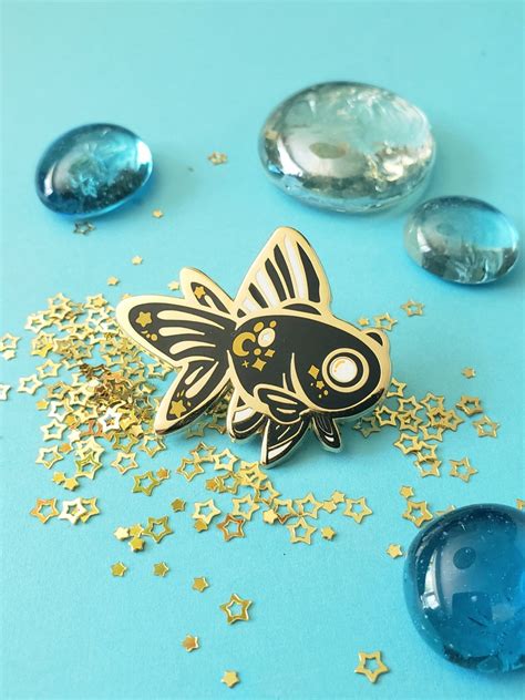 Fancy Goldfish Enamel Pin Set Cute Lucky Fish Lapel Pin Set Etsy