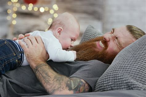 Pulling Dads Beard Stock Photo - Download Image Now - iStock
