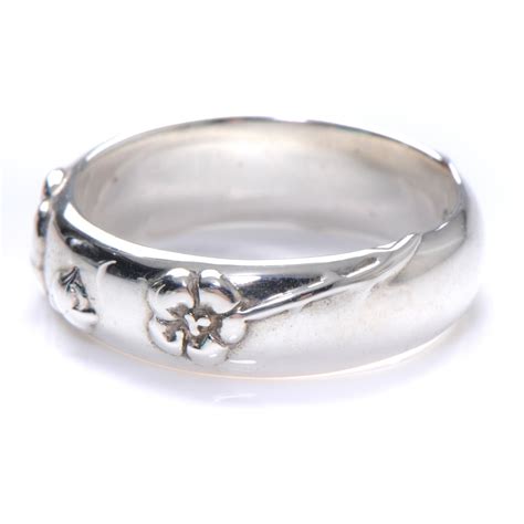 Tiffany Sterling Silver Nature Rose Ring 8 48038