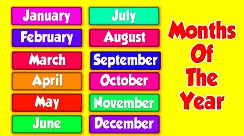 Months Of The Year Learning Videos For Toddlers Youtube