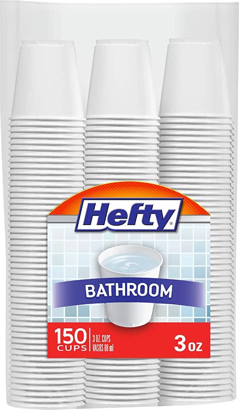 Hefty White Plastic Bathroom Cups 3 Ounce 12 Packages Of