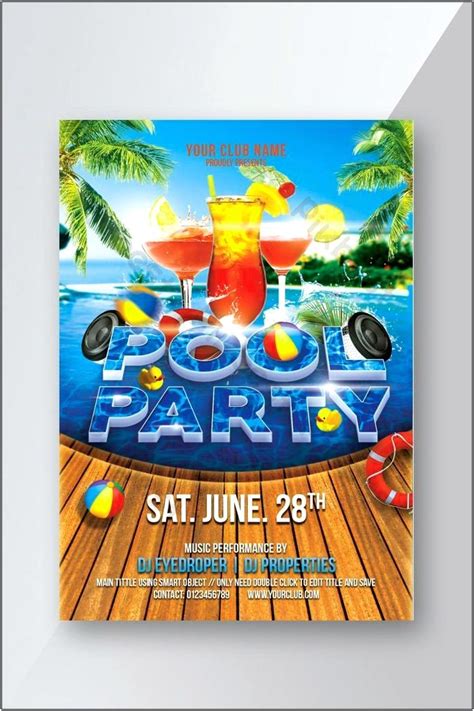 Free Pool Party Flyer Template Psd Templates Resume Designs 35v225pv4o