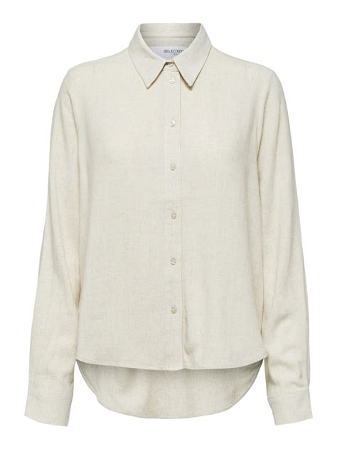 Selected Femme Slfviva Ls Shirt Noos Skjorte Sandshell