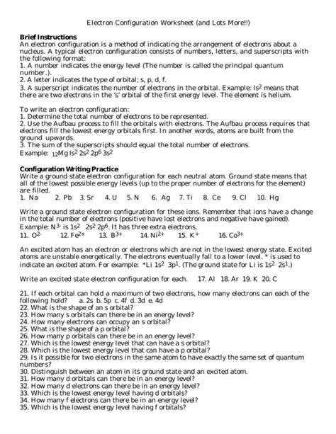 3 simple electron configuration worksheet answers key that can impress your boss helaene electron configuration worksheet answers key. 30 Writing Electron Configurations Worksheet Answer Key ...