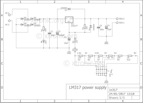 Circuit Regulated Linear Power Supply With Lm317 Power Supply