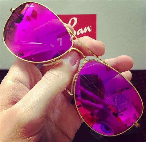 Ray Ban Shrunken Aviator Sunglasses In Cyclamen Mirror Pink Pink Mirrored Sunglasses Ray Ban