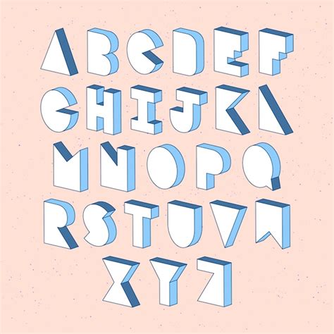 Premium Vector Alphabet Letters With 3d Isometric Effect