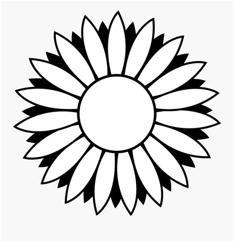 Sunflower Clipart Black And White Border Free Sun Flower Black And