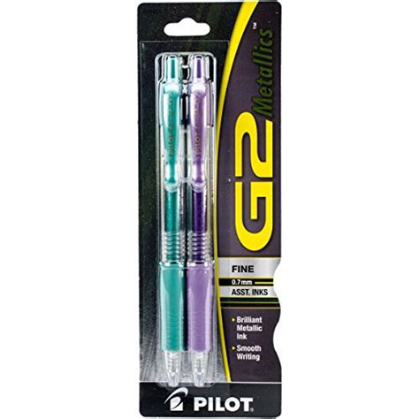 Pilot G2 Metallics Gel Roller Pens Fine Point Goldsilver Inks 4