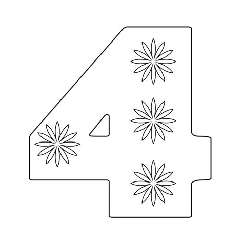 Number 4 Coloring Pages Printable Coloring Pages