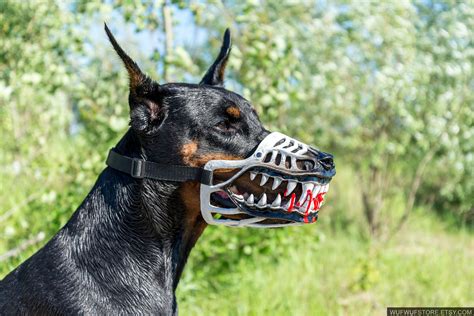 Werewolf Zombie Dogs Muzzle White Color Doberman And Other Etsy