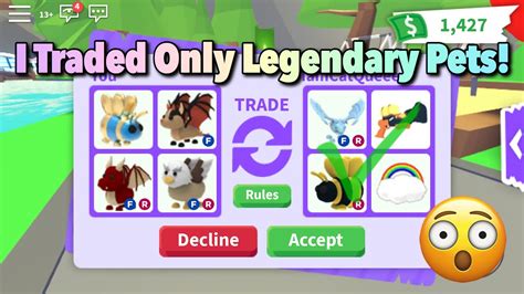Cuz i got scammed with my ride neon buffalo and ride fly kitsune 🙁. Trading Only Legendary Pets For 24 Hours In Adopt Me ...