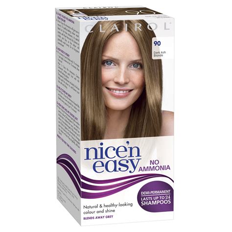 Clairol age defy permanent hair color, 8a medium ash blonde 2.10 10. Clairol Nicen Easy Semipermanent Hair Dye No Ammonia 90 ...