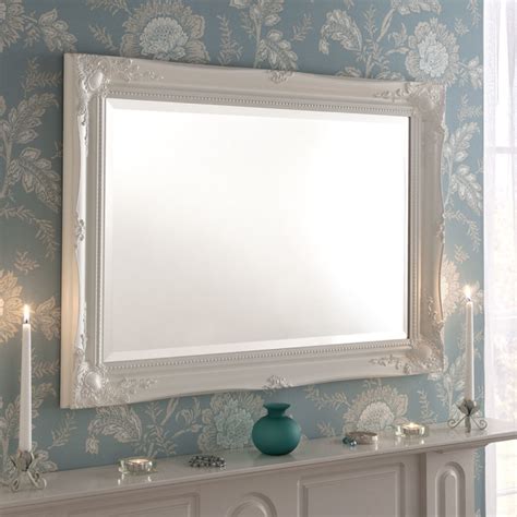 Yg619 White Swept Framed Mirror Decorative Rectangle Wall Mirrors