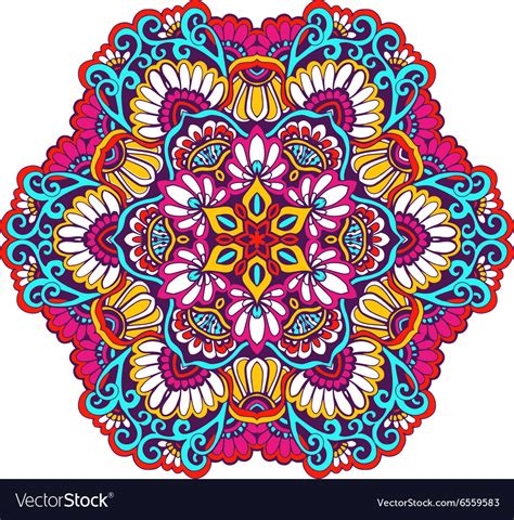 Decorative Mandala Color Royalty Free Vector Image