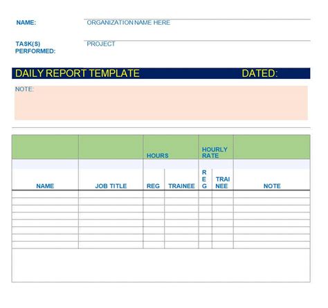 Best Daily Report Templates In Excel Word