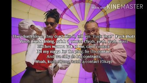 Wiz Khalifa Contact Feat Tyga Lyrics Video Youtube