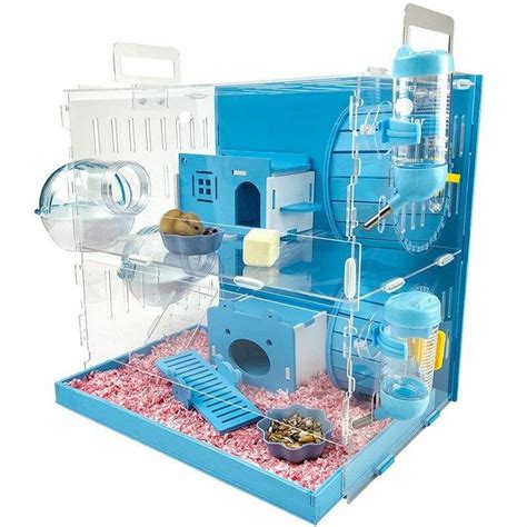 Hamster House Large Size Acrylic Villa Double Cage For Pets Accessories Package Ebay In