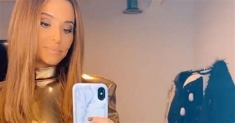Cheryl Snaps Cheeky Mirror Selfie In Gold Mini Dress