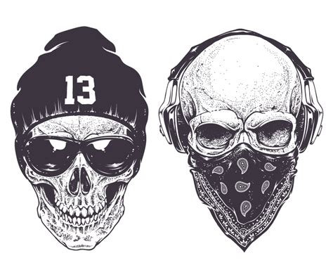 Download Skull Gangster Vector Rap Gangsta Drawing Clipart PNG Free