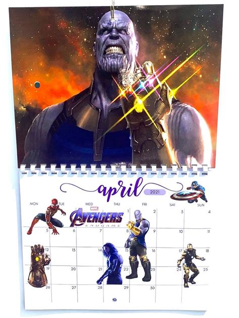 Avengers Calendar Etsy Cool Calendars Avengers Etsy