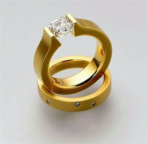 Pin By Bron On Jewellerydiamond Tension No Prongs Wedding Rings