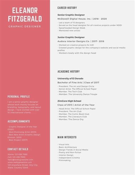 Be well versed, in both print and digital mediums, on how consumer digest digital content and information. red graphic design resume templates canva in 2020 ...