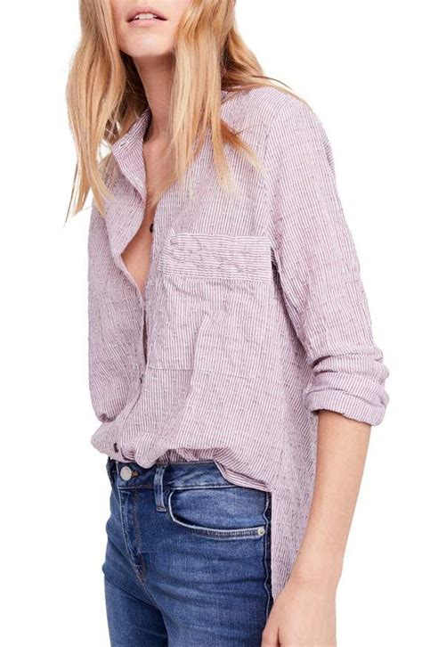 Free People No Limits Stripe Stretch Cotton Shirt Nordstrom Clothes