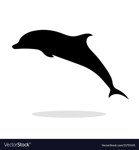 Dolphin Sea Animal Black Silhouette Royalty Free Vector