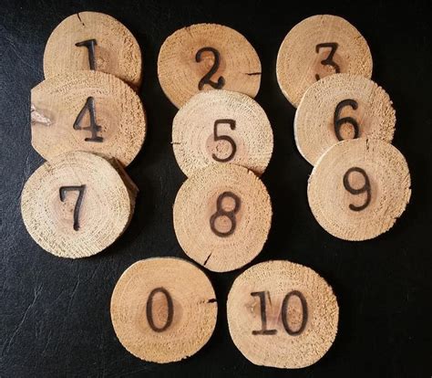 Handmade Numbered Wood Discs Small And Large Table Numbers Etsy