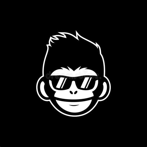 Cool Monkey Wearing Glasses Logo Vector Design Illustration Monkey