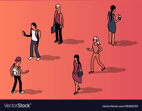 Isometric Set Faceless People In Casual Royalty Free Vector