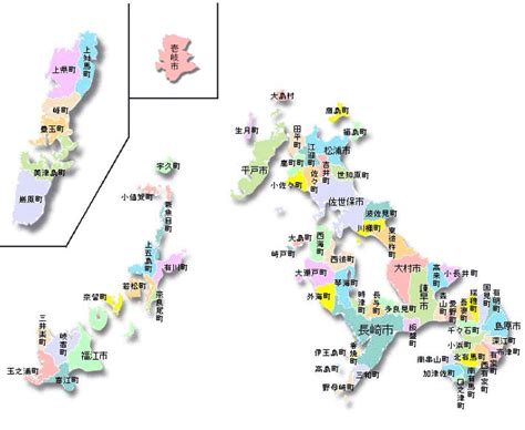 良 和歌山 島根 鳥取 岡山 広島 山口 香川 徳島 高知 愛媛 福岡 佐賀 長崎 大分 熊本 宮崎 鹿児島 沖縄. 都道府県地図 ★長崎県★
