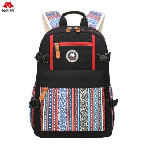 Vbiger Unisex Backpack Canvas High Quality School Shoulders Bag Classic Fashion Backpacks Large