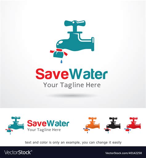 Save Water Logo Template Royalty Free Vector Image