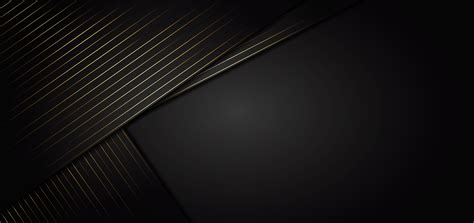 Abstract Stripes Golden Lines Diagonal Overlap On Black Background