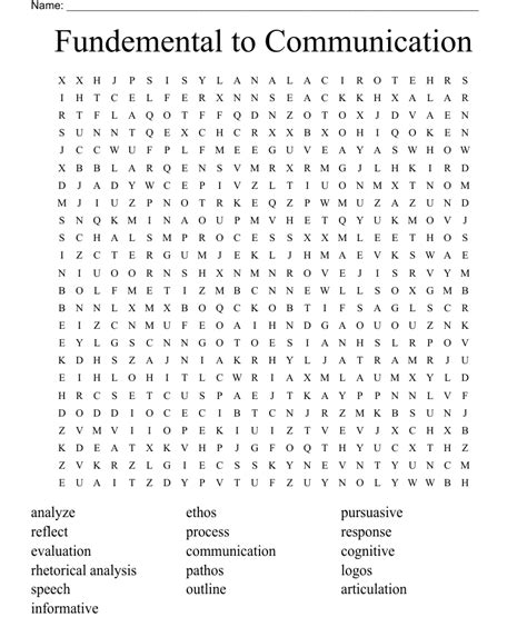 Fundemental To Communication Word Search Wordmint