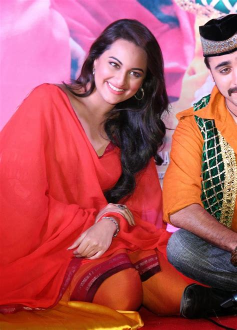 Indian Actress Sonakshi Sinha Spicy Stills In Colorful Red Dress In