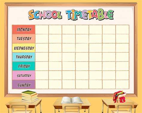 Floral School Timetable Template Vector Download 8fa
