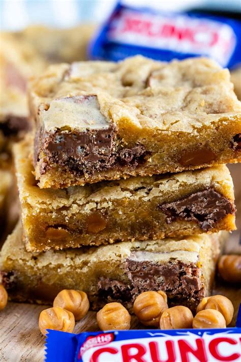 Caramel Blondies With Crunch Bars Crazy For Crust
