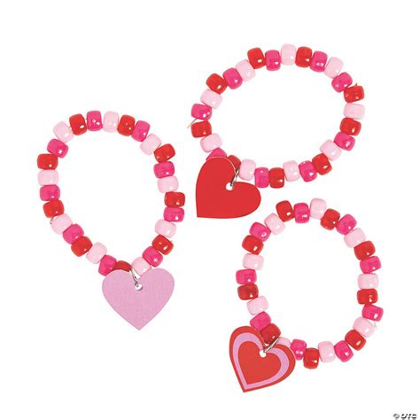 Valentine Charm Beaded Bracelet Craft Kit Makes 12 Oriental Trading