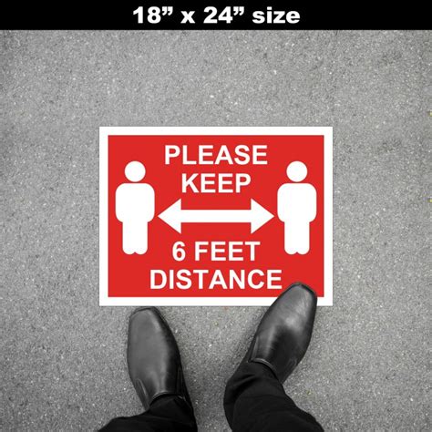 Please Keep 6 Feet Distance Round Floor Decal