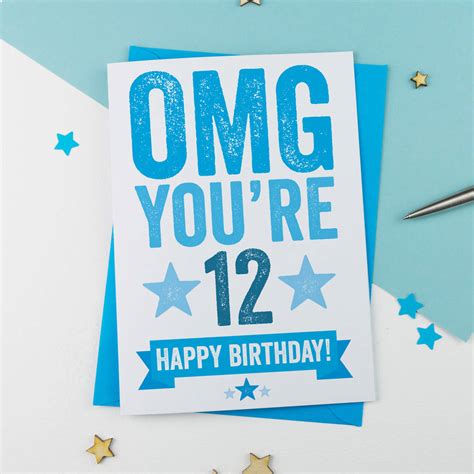 Omg Youre 12 Birthday Card By A Is For Alphabet