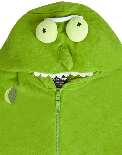 Rick And Morty Pickle Rick Green Onesie Menswomens Hooded Sleep Sui