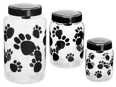 Snapware Black Paw Print Dog Pet Treat Plastic Canister Set 17 10 Or