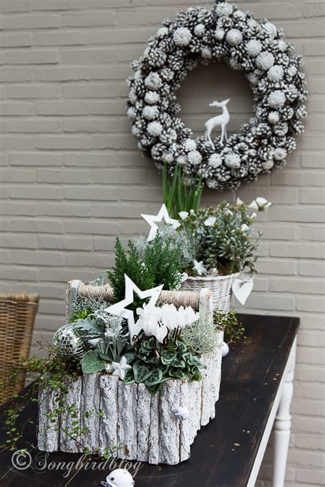 My outside Christmas table decorations - Songbird